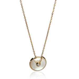 Cartier Yellow Gold Mother Of Pearl & Diamond Extra Small Model Amulette Pendant